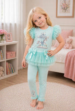 Load image into Gallery viewer, Giorgio Bambini Girls Carousel 🎠 Skirt Set with Hair Piece - Mint 💚