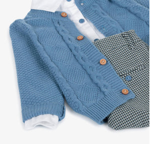 Beau Kid 4 Piece Tweed Suit - Blue