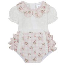 Load image into Gallery viewer, Deolinda Girls Gingham &amp; Floral Jam Pant Set - Pink