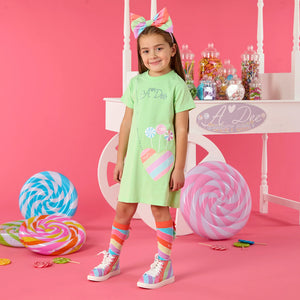 A DEE
Danica Lollipop Love T Shirt Handbag Dress - Tropical Green