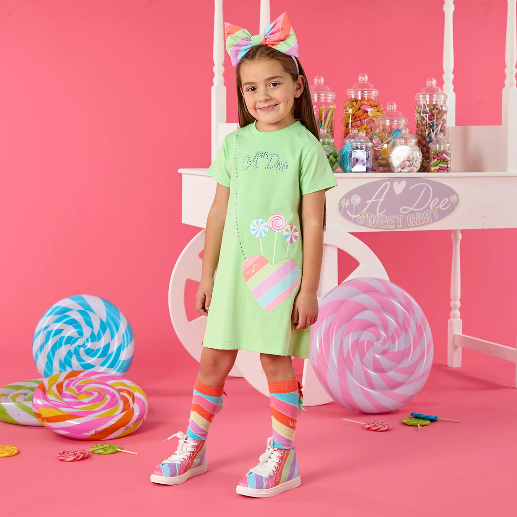 A DEE
Danica Lollipop Love T Shirt Handbag Dress - Tropical Green