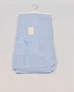 Spanish Baby Knitted Blanket- Blue