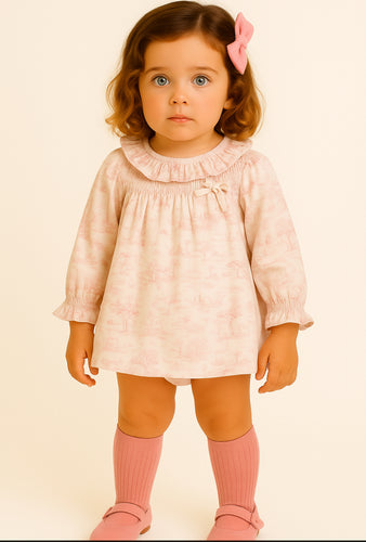 Deolinda Girls French Chateau Dress & Nickers - Pink