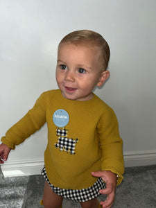 Julianna Boys 2 Piece Dog Set - Mustard