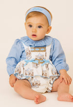 Load image into Gallery viewer, Babine Baby Girl Carousel Blue Blouse &amp; Romper Set