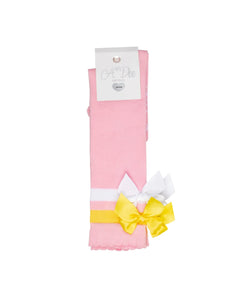 A Dee Lelli Bow Knee Socks - Pink Fairy