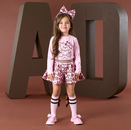A DEE
Initial Icon Millie Initial Print Short Set - Pink Fairy