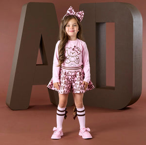 A DEE
Initial Icon Millie Initial Print Short Set - Pink Fairy