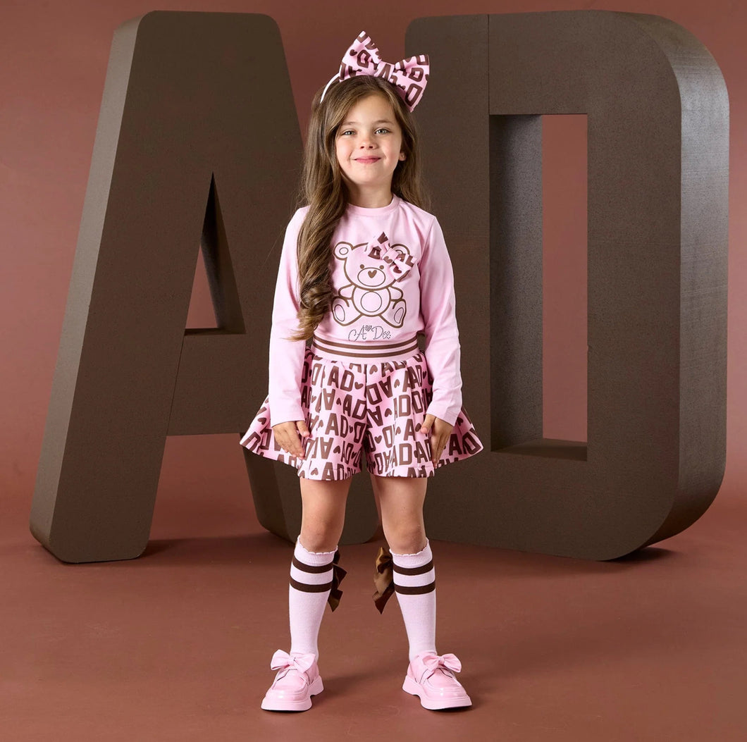 A DEE
Initial Icon Millie Initial Print Short Set - Pink Fairy