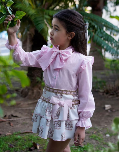 Babine Girls Carousel Skirt Set - Pink