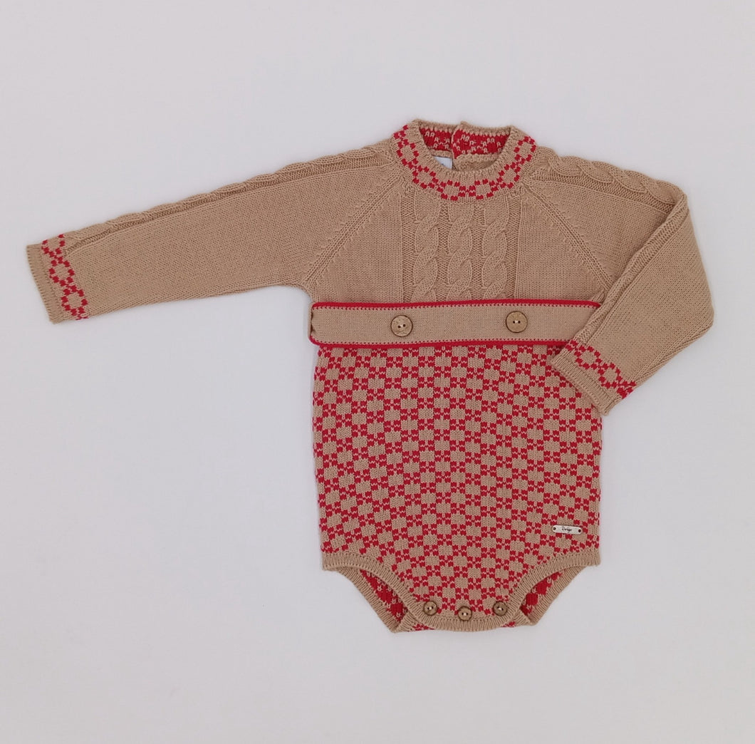 Rahigo Boys Exclusive Romper - Red & Camel