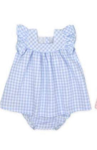 Rapife Baby Girls Checked Dress & Pants - Blue 💙