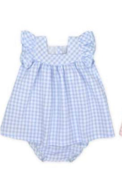 Rapife Baby Girls Checked Dress & Pants - Blue 💙