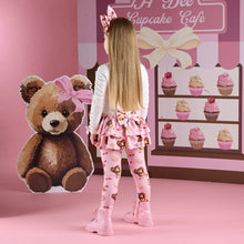 Load image into Gallery viewer, A Dee Girls Teddy Bear Bakery Madison Bear Print Legging Set - Snow White