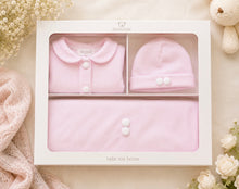 Load image into Gallery viewer, Deolinda Baby Girls Pink Velour Pom Pom Take Me Home Box Set