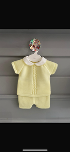 Baby Boys 2 Piece Knitted Set - Yellow