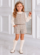 Load image into Gallery viewer, Abel &amp; Lula Girls' Tweed Shirt-Effect Bermuda Shorts Set