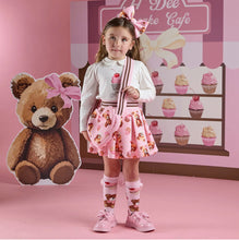 Load image into Gallery viewer, A Dee Girls Teddy Bear Bakery Mabel Bear Print Skirt Set - Snow White