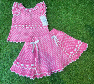 Rahigo Girls Skort Set - Pink & White