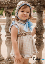 Load image into Gallery viewer, Rahigo Girls Dress &amp; Nickers - Camel &amp; Blue (Bonnet not included)