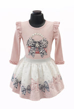 Load image into Gallery viewer, Giorgio Bambini Girls Handbag and Bows Top and Skirt Set - Cream