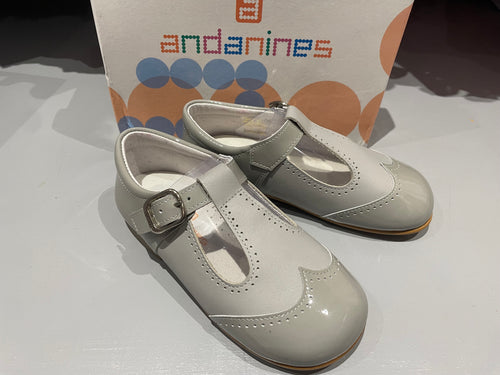 Andanines 2 Tone Grey Buckle Shoe