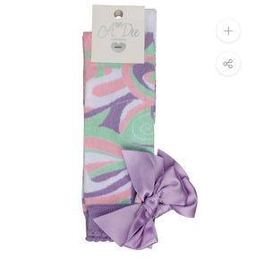 A Dee Noelle Pastel Print Knee High Socks - Lilac