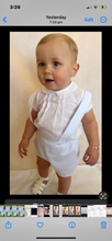 Load image into Gallery viewer, Boys Blue &amp; White Stripped Hbar Set