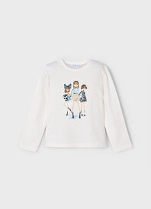 AW25 Girls Mayoral Top and Shorts Set Navy