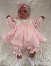 Load image into Gallery viewer, Pretty Originals Girls Pink Rose Double Bow Dress &amp; Blommers with Headband