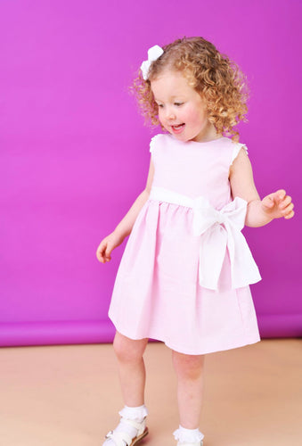 Rapife Girls Waffle Bow Dress & Pants -  Pink
