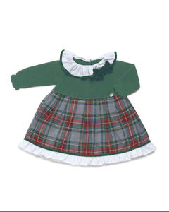 Girls Juliana Green Tartan Dress