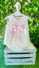 Load image into Gallery viewer, WEE ME BABY GIRL IVORY COTTON LACEY DRESS WITH PANTS
