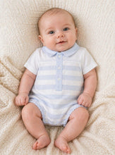Load image into Gallery viewer, Pastels &amp; Co Boys Buckley Beach Hut Blues Romper - Blue 🩵
