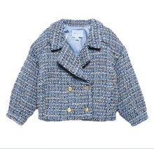 Load image into Gallery viewer, Abel &amp; Lula Girls Tweed Jacket &amp; Skirt Set - Sky Blue
