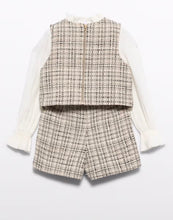 Load image into Gallery viewer, Abel &amp; Lula Girls' Tweed Shirt-Effect Bermuda Shorts Set