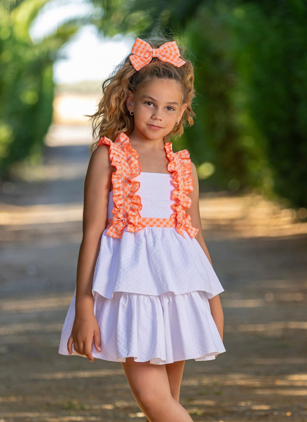 Babine Girls Neon Orange Dress