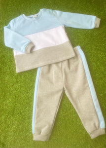 Boys 2 Tone Tracksuit - Blue & Grey