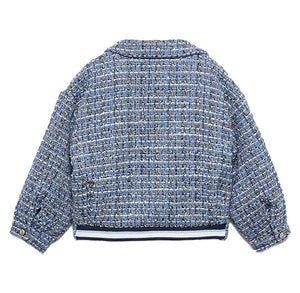 Abel & Lula Girls Tweed Jacket & Skirt Set - Sky Blue