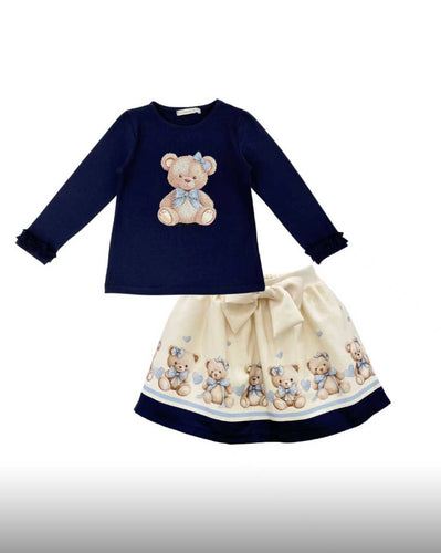 Giorgio Bambini Girls Teddy Love Skirt Set - Navy