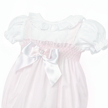 Load image into Gallery viewer, WEE ME BABY GIRL PINK COTTON SMOCKED ROMPER WITH SHIRT