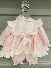 Load image into Gallery viewer, Pretty Originals Girls Smocked Rose Bloomer Set - Baby Pink &amp; Cream