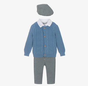 Beau Kid 4 Piece Tweed Suit - Blue