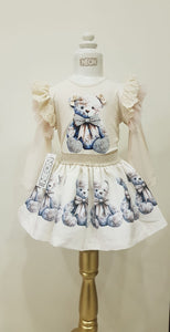 Neon Girls Teddy Skirt Set - Camel