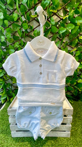 Rigola Boys Sky Blue Cotton & Linen Short