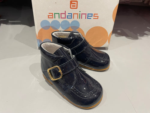 Andanines Boys Navy Buckle Boots