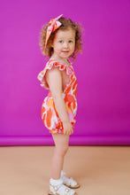 Load image into Gallery viewer, Babine Girls Coral &amp; Orange Abstract Jumpsuit