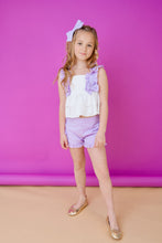 Load image into Gallery viewer, Babine Girls Gingham Short Set - Lilac 💜