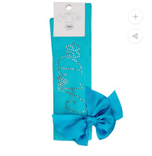 Load image into Gallery viewer, A Dee Olsen Diamanté Knee High Socks - Aruba Blue