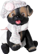 Load image into Gallery viewer, Little Black Dog With Diaper &amp; Scarf